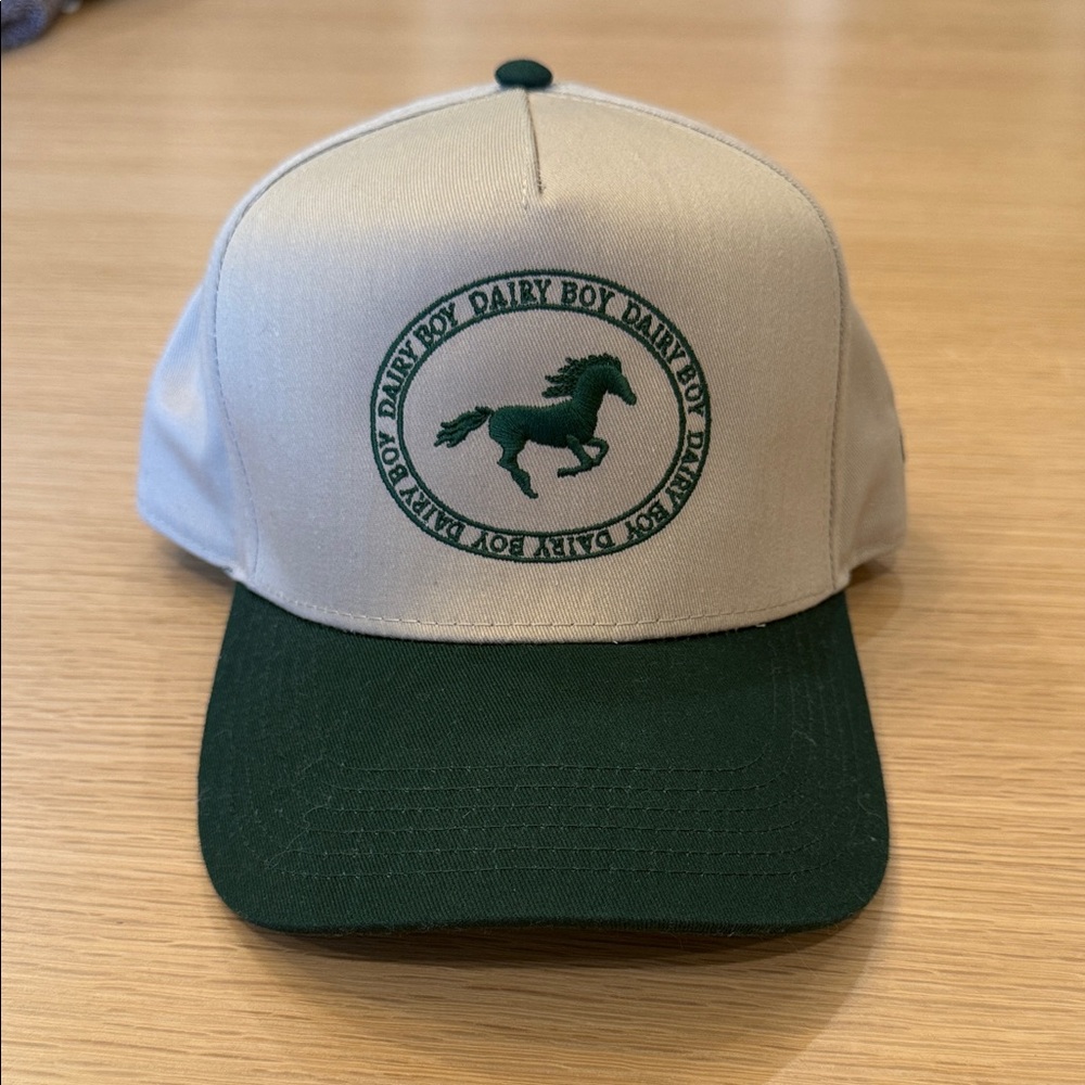 Dairy Boy Green and Cream Hat
